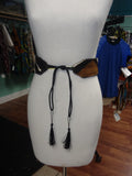 Reversible Mudcloth and Denim Tassel Belt