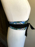Reversible Obi Belt in Monet Watercolors Cotton
