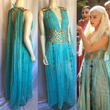 Khaleesi Daenerys Targaryen Cosplay Gown Season 2 Qarth Costume GOT Game of Thrones