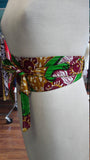 Reversible Obi Belt in African Wax Block Cotton and Dashiki Print