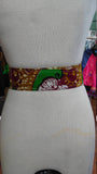 Reversible Obi Belt in African Wax Block Cotton and Dashiki Print
