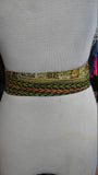 Reversible Obi Belt in African Wax Block Cotton and Dashiki Print