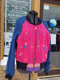 African Pink Kente Cloth Reversible Unisex Bomber Jacket