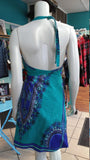 Halter Wrap Dress in African Wax Block Cotton
