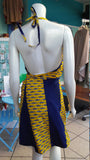 Halter Wrap Dress in African Wax Block Cotton