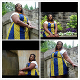 Halter Wrap Dress in African Wax Block Cotton
