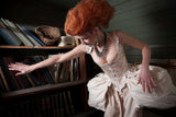 Edwardian Corset in Cream and Rose Floral Print