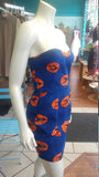 Bombshell Ankara Mini Dress in African Wax Block Cotton from Senegal