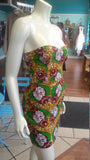 Ankara Bombshell Mini Dress in Beautiful African Wax Block Cotton from Ghana