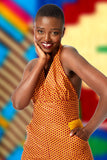 Fitted Halter Jumpsuit, in African Wax Block Cotton
