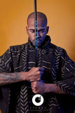 Long African Mudcloth Cape