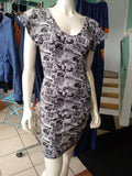 Geek Chic Marvel Comic Strip  Knit Dress with Flutter Sleeves and Fitted Shape