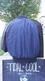 Blue and Red Dashiki Unisex Bomber Jacket, Fully Reversible to Denim and Black