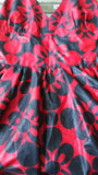 Flirty Halter Ankara Sundress in Bold Red and Black African Wax Block Cotton
