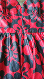 Flirty Halter Ankara Sundress in Bold Red and Black African Wax Block Cotton