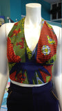Flirty Ankara Midriff Halter in South African Wax Cotton
