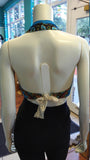 Reversible Flirty Ankara Midriff Halter in African Peacock Dashiki Print