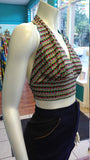 Reversible Flirty Ankara Midriff Halter in African Peacock Dashiki Print