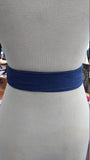 Reversible Kente and Denim Obi Belt