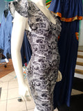 Geek Chic Marvel Comic Strip  Knit Dress with Flutter Sleeves and Fitted Shape