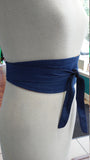 Reversible Kente and Denim Obi Belt