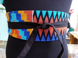 Reversible African Kente Cloth Obi Belt