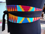 Reversible African Kente Cloth Obi Belt