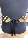 Reversible Mudcloth and Denim Tassel Belt