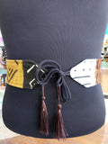 Reversible Mudcloth and Linen Tassel Belt