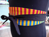 Reversible African Kente Cloth Obi Belt
