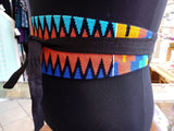 Reversible African Kente Cloth Obi Belt