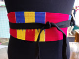 Reversible African Kente Cloth Obi Belt