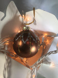 Medium Hand Painted Ornament with Henna Art on Bronze Glass Bulb