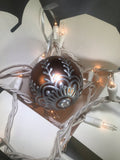 Medium Hand Painted Ornament with Henna Art on Bronze Glass Bulb