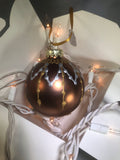 Medium Hand Painted Ornament with Henna Art on Bronze Glass Bulb