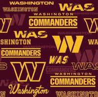 Washington Commanders NFL Neckties in bow tie, skinny tie, and standard tie styles, kids or adult sizes