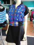 Sporty Zip Front Shirt in Handwoven Kente Cloth