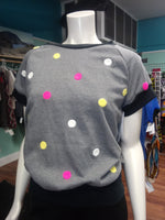 Raglan Pullover in Grey Polka Dot Knit