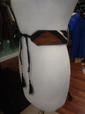 Reversible Mudcloth and Denim Tassel Belt