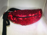 Red and Black Sequin Hip Bag