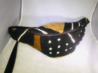 Mudcloth Hip Bag in Brown, Black and Tan Print