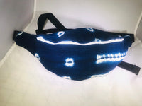 Hand Dyed African Indigo Hip Bag in Navy and White