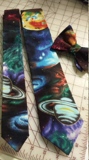 Space Galaxy Neckties in bow tie, skinny tie, and standard tie styles, kids or adult sizes