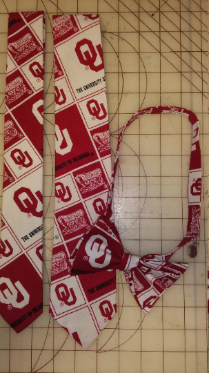 Oklahoma University Sooners Neckties in bow tie, skinny tie, and standard tie styles, kids or adult sizes