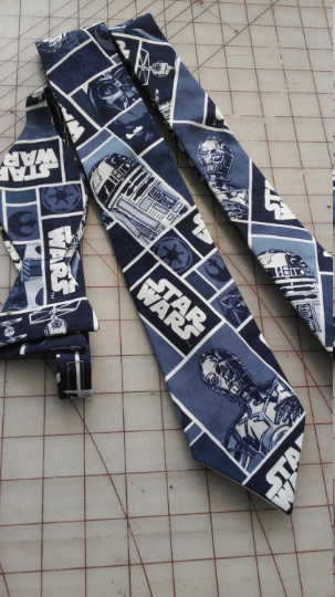 Navy Star Wars Neckties in bow tie, skinny tie, and standard tie styles, kids or adult sizes