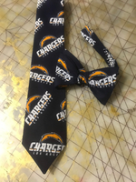 NFL San Diego Chargers Neckties in bow tie, skinny tie, and standard tie styles, kids or adult sizes