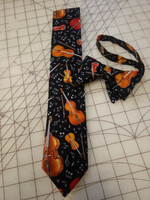 Cello and Violin Neckties in bow tie, skinny tie, and standard tie styles, kids or adult sizes