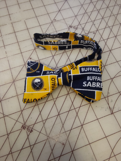 NHL Buffalo Sabres Neckties in bow tie, skinny tie, and standard tie styles, kids or adult sizes