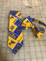 St Louis Blues NHL Neckties in bow tie, skinny tie, and standard tie styles, kids or adult sizes