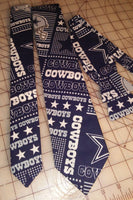 NFL Dallas Cowboys Neckties in bow tie, skinny tie, and standard tie styles, kids or adult sizes